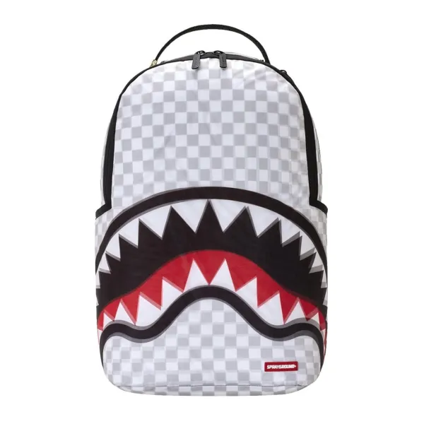 Mochila Sprayground blanca Shark in Paris 3d - frontal Mochila Sprayground blanca Shark in Paris 3d - frontal