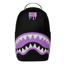 Sprayground Shark Central negra y morada - frontal
