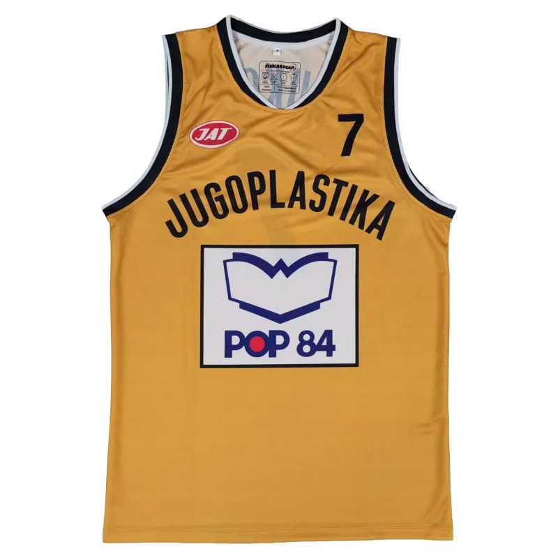 Camiseta Kukoc Jugoplastika Pop 84 amarilla - frontal