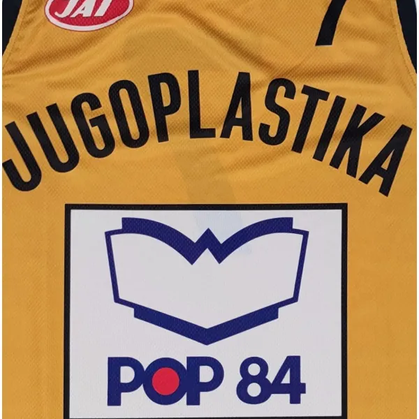 Camiseta Kukoc Jugoplastika Pop 84 amarilla - detalle
