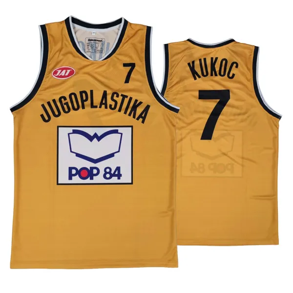 Camiseta Kukoc Jugoplastika Pop 84 amarilla - doble cara