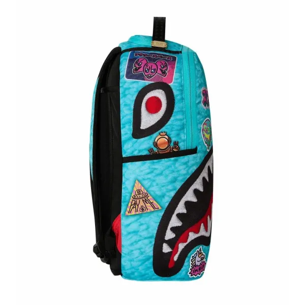 Sprayground Embellished Fleece en azul - lado Sprayground Embellished Fleece en azul - lado