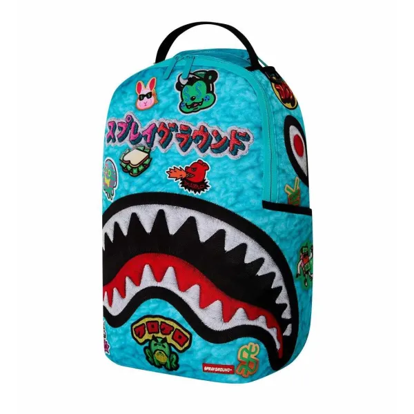 Sprayground Embellished Fleece en azul - lateral Sprayground Embellished Fleece en azul - lateral