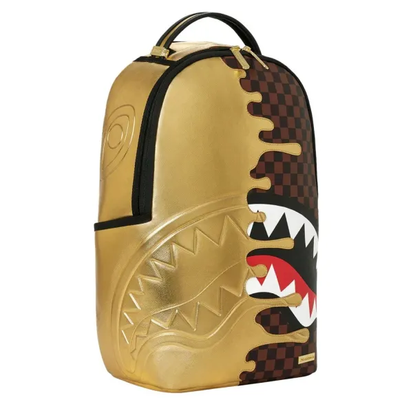 Mochila Sprayground Gold Side Drip Brown Check