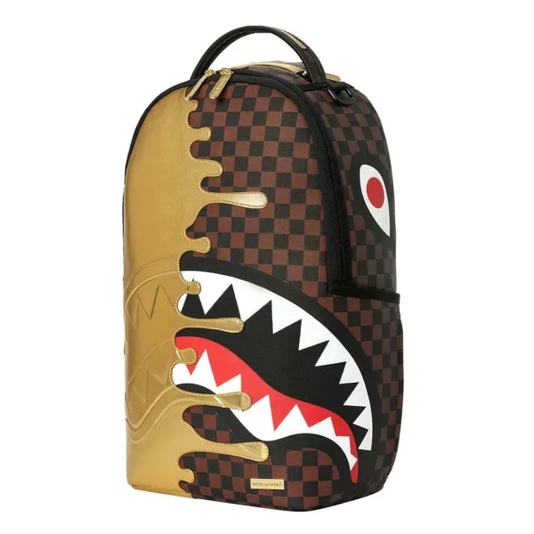 Mochila Sprayground Gold Side Drip Brown Check