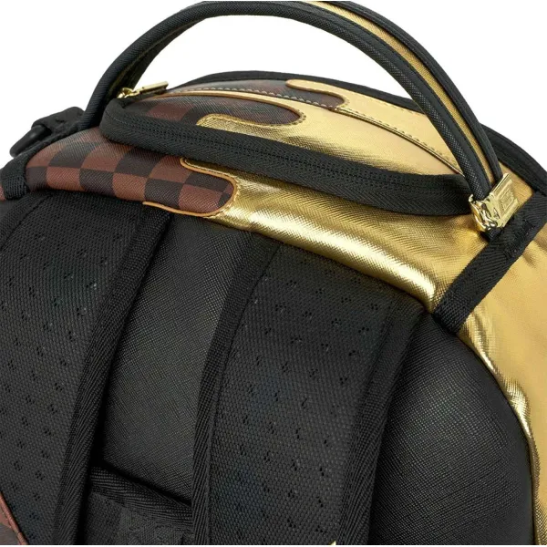 Mochila Sprayground Gold Side Drip Brown Check