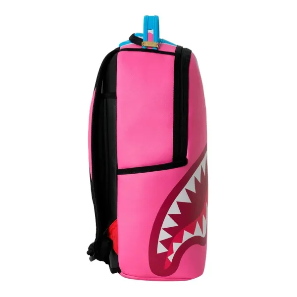 Sprayground Shark Central Zen Azul y Rosa - lado Sprayground Shark Central Zen Azul y Rosa - lado
