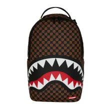 Mochila Sprayground Sharks in Paris Pyramid B8744 con cuadros marrones y negros de efecto piramidal