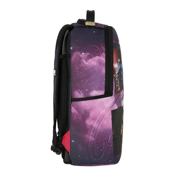 Mochila Sprayground Bob Marley The Legend Forever B9276 con collage de retratos sobre fondo violeta - 8