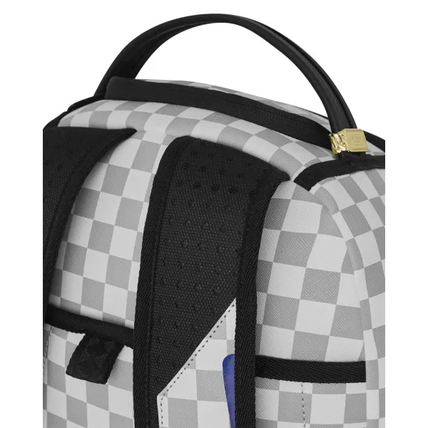 Mochila Sprayground Cream Space Drip B8453 con cuadros claros, boca rosa y goteo violeta 6 Mochila Sprayground Cream Space Drip B8453 con cuadros claros, boca rosa y goteo violeta 6