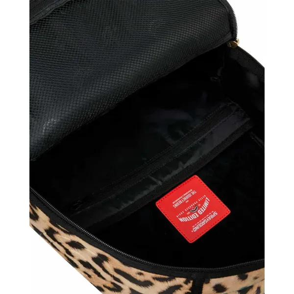 Mochila Sprayground Cheetah Split B8365 turquesa y estampado animal con boca de tiburón en relieve - 4
