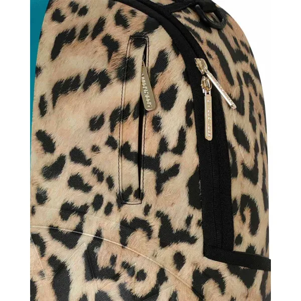 Mochila Sprayground Cheetah Split B8365 turquesa y estampado animal con boca de tiburón en relieve - 5