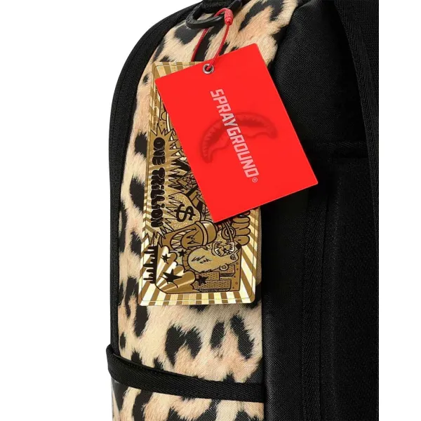 Mochila Sprayground Cheetah Split B8365 turquesa y estampado animal con boca de tiburón en relieve - 3