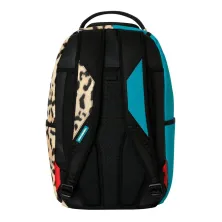 Mochila Sprayground Cheetah Split B8365 turquesa y estampado animal con boca de tiburón en relieve - 6