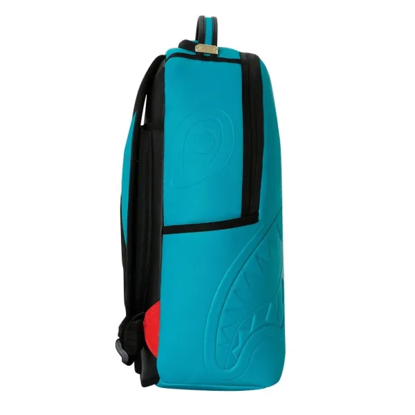 Mochila Sprayground Cheetah Split B8365 turquesa y estampado animal con boca de tiburón en relieve - 7