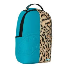 Mochila Sprayground Cheetah Split B8365 turquesa y estampado animal con boca de tiburón en relieve - 8