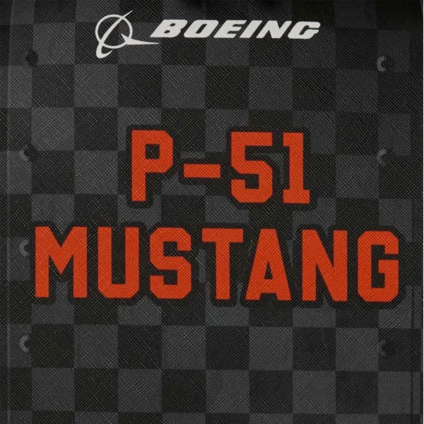 Mochila Sprayground Boeing P-51 Mustang B9647 con cuadros negros y grises y boca de tiburón - detalle Mochila Sprayground Boeing P-51 Mustang B9647 con cuadros negros y grises y boca de tiburón - detalle