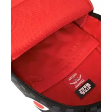Mochila Sprayground Star Wars Mando y Grogu B9127 con cuadros negros y boca de tiburón - interior