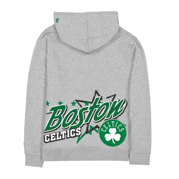 Sudadera Boston Celtics New Era gris con nombre del equipo a gran tamaño -parte trasera Sudadera Boston Celtics New Era gris con nombre del equipo a gran tamaño -parte trasera