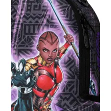 Mochila Sprayground Marvel Black Panther B9120 con Shuri y Okoye en negro y violeta - detalle Mochila Sprayground Marvel Black Panther B9120 con Shuri y Okoye en negro y violeta - detalle