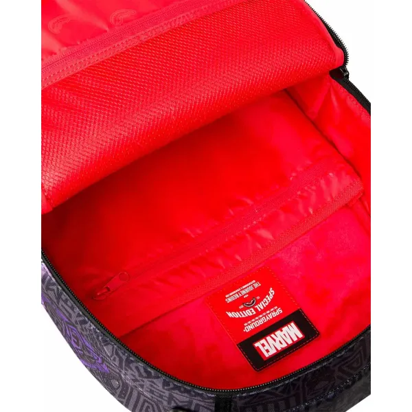 Mochila Sprayground Marvel Black Panther B9120 con Shuri y Okoye en negro y violeta - interior Mochila Sprayground Marvel Black Panther B9120 con Shuri y Okoye en negro y violeta - interior