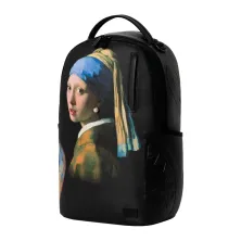 Mochila Sprayground La Joven de la Perla B9188 negra con perla real en el frontal - lateral Mochila Sprayground La Joven de la Perla B9188 negra con perla real en el frontal - lateral