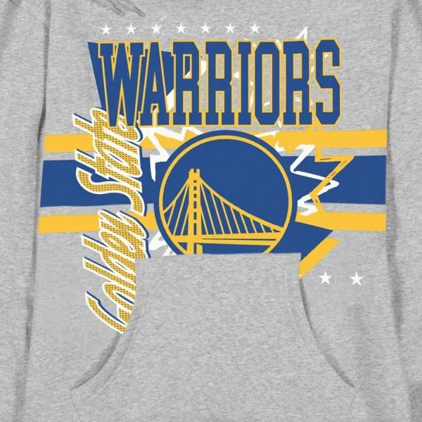 Sudadera Warriors Gris de New Era con gráficos y nombre del equipo a gran tamaño - pecho Sudadera Warriors Gris de New Era con gráficos y nombre del equipo a gran tamaño - pecho
