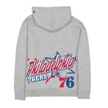 Sudadera Sixers de New Era en color gris y gráficos de gran tamaño - trasera