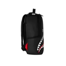 Mochila Mini Sprayground Black Toon Shark M9567 negra con boca de tiburón blanca y roja