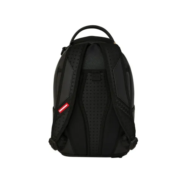 Mochila Mini Sprayground Black Toon Shark M9567 negra con boca de tiburón blanca y roja