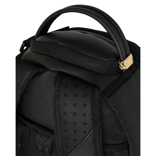 Mochila Mini Sprayground Black Toon Shark M9567 negra con boca de tiburón blanca y roja