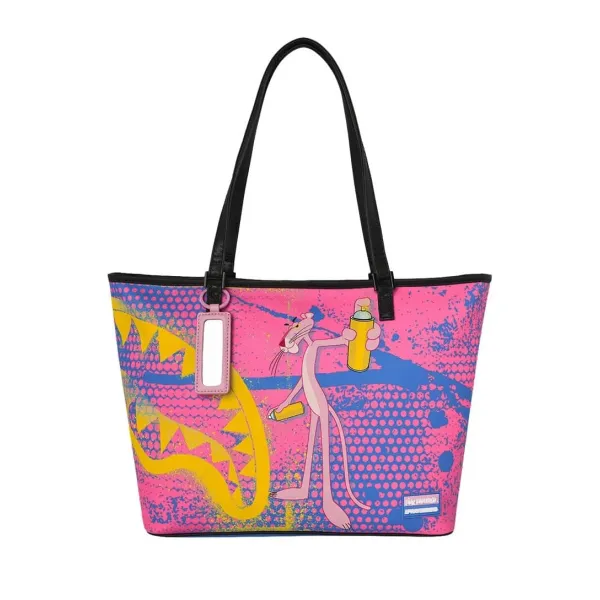 Bolso Sprayground Pantera Rosa Art Heist T9457 rosa y azul con asas negras - 1 Bolso Sprayground Pantera Rosa Art Heist T9457 rosa y azul con asas negras - 1