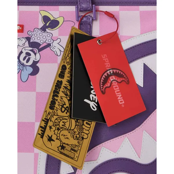 Bolso Sprayground Disney Minnie y Daisy T9375 de cuadros rosas con asas moradas - 7 Bolso Sprayground Disney Minnie y Daisy T9375 de cuadros rosas con asas moradas - 7
