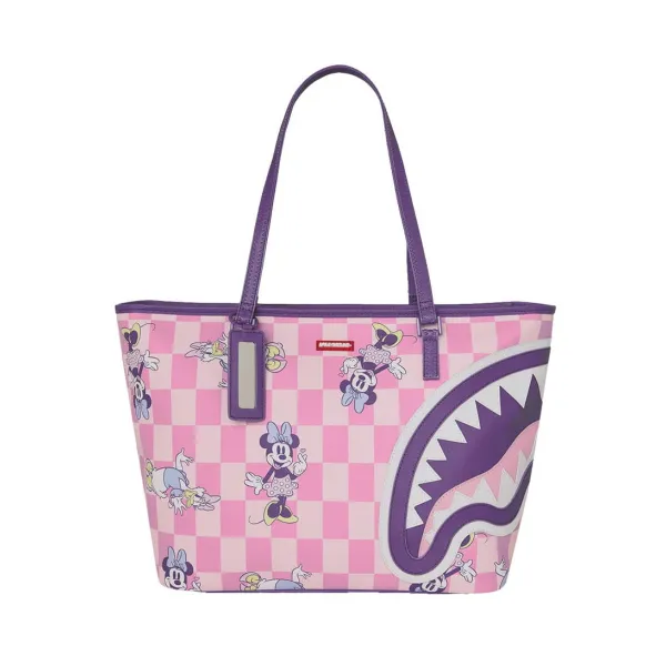 Bolso Sprayground Disney Minnie y Daisy T9375 de cuadros rosas con asas moradas - 2 Bolso Sprayground Disney Minnie y Daisy T9375 de cuadros rosas con asas moradas - 2
