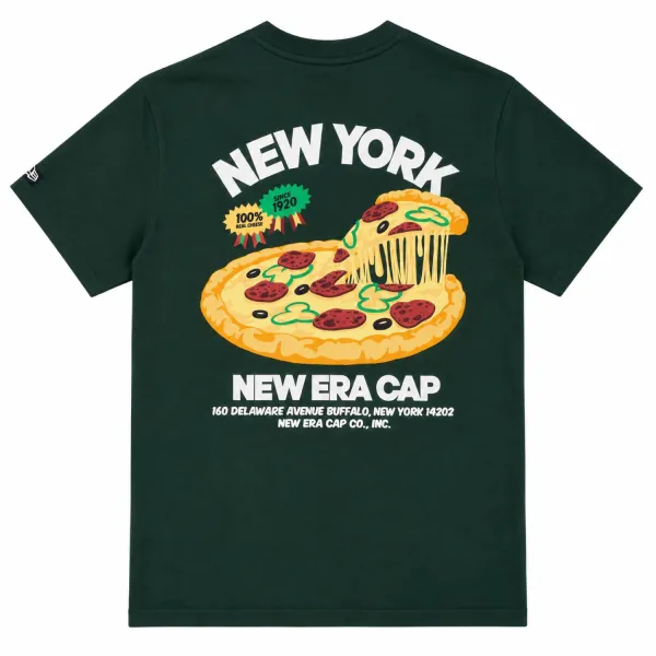 Camiseta New Era NY Food Graphic Pizza en verde - trasera Camiseta New Era NY Food Graphic Pizza en verde - trasera