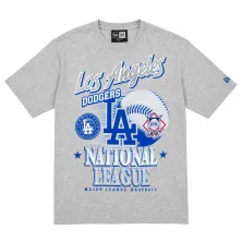 Camiseta LA Dodgers New Era Classics en gris - frontal sin arruga