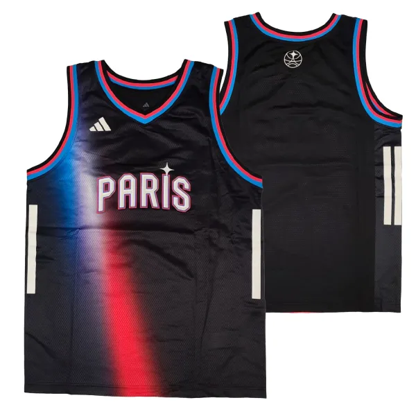 Camiseta Adidas de Paris Basketball Euroliga en negro - doble Camiseta Adidas de Paris Basketball Euroliga en negro - doble