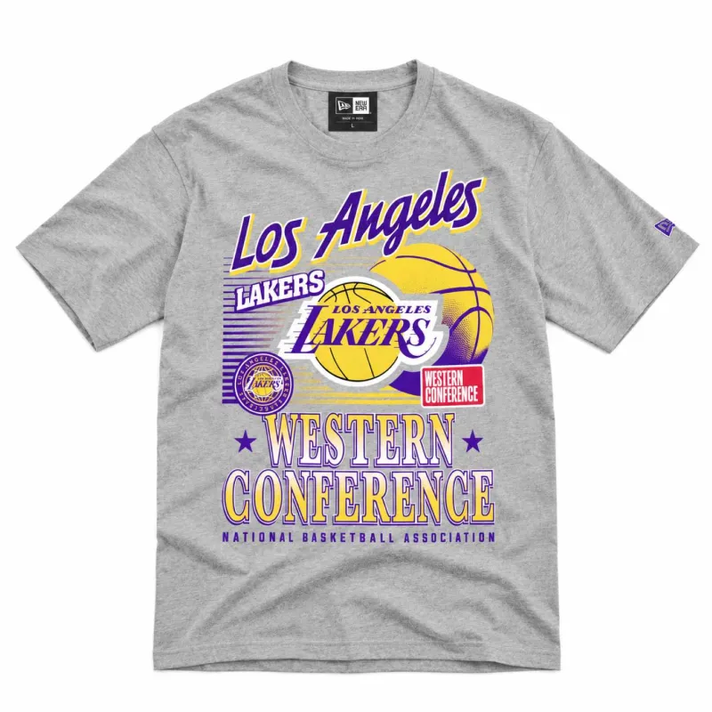 Camiseta manga corta Lakers NBA Sports Classics Heather Gray