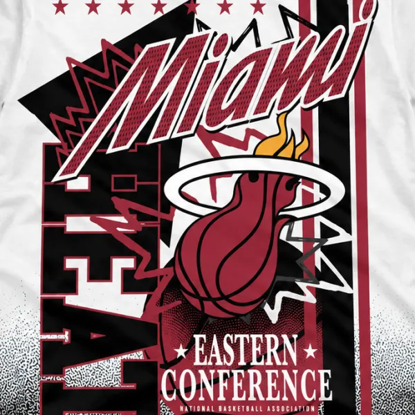 Camiseta manga corta Miami Heat NBA Sports Classics blanca, detalle Camiseta manga corta Miami Heat NBA Sports Classics blanca, detalle