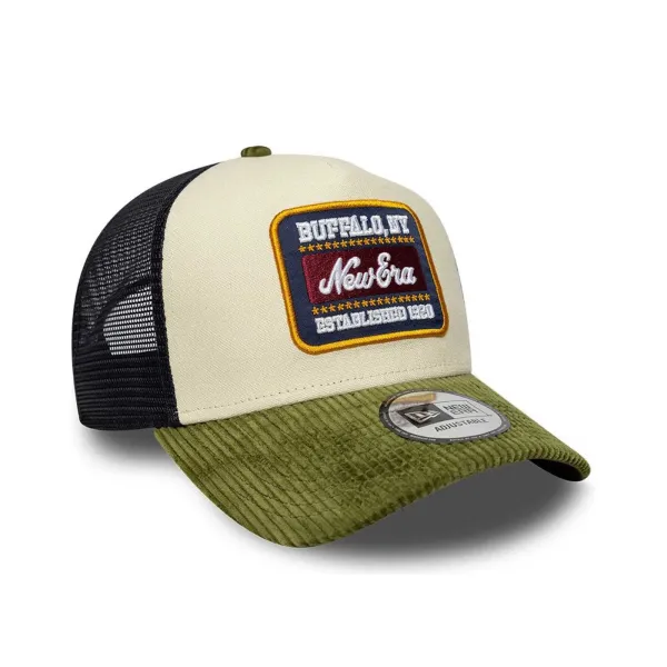 Gorra Trucker New Era Buffalo con visera verda - lado