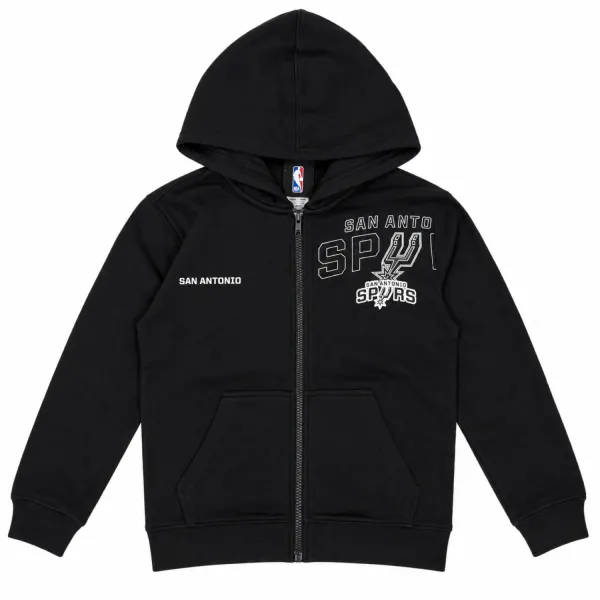 Sudadera San Antonio Spurs NBA Logos Outerstuff Junior en negro - frontal Sudadera San Antonio Spurs NBA Logos Outerstuff Junior en negro - frontal