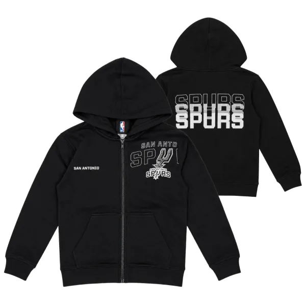 Sudadera San Antonio Spurs NBA Logos Outerstuff Junior en negro - doble Sudadera San Antonio Spurs NBA Logos Outerstuff Junior en negro - doble