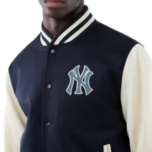 Chaqueta MLB Yankees Jersey bomber navy con bordados, detalle Chaqueta MLB Yankees Jersey bomber navy con bordados, detalle