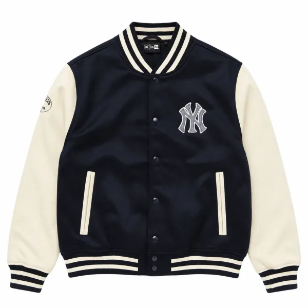 Chaqueta MLB Yankees Jersey bomber navy con bordados Chaqueta MLB Yankees Jersey bomber navy con bordados