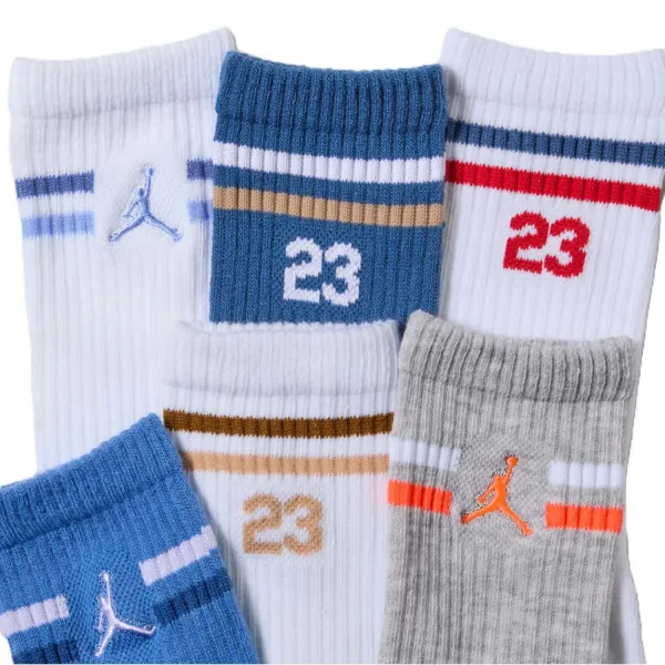 Calcetines Jordan Icon Stripe True Blue Unisex Crew Pack 6