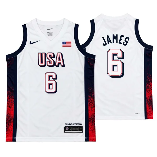 Camiseta Lebron James USA de Nike blanca - 1 Camiseta Lebron James USA de Nike blanca - 1