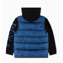 Chaqeuta Jordan acolchada con capucha en azul y negro para niños - 2 Chaqeuta Jordan acolchada con capucha en azul y negro para niños - 2