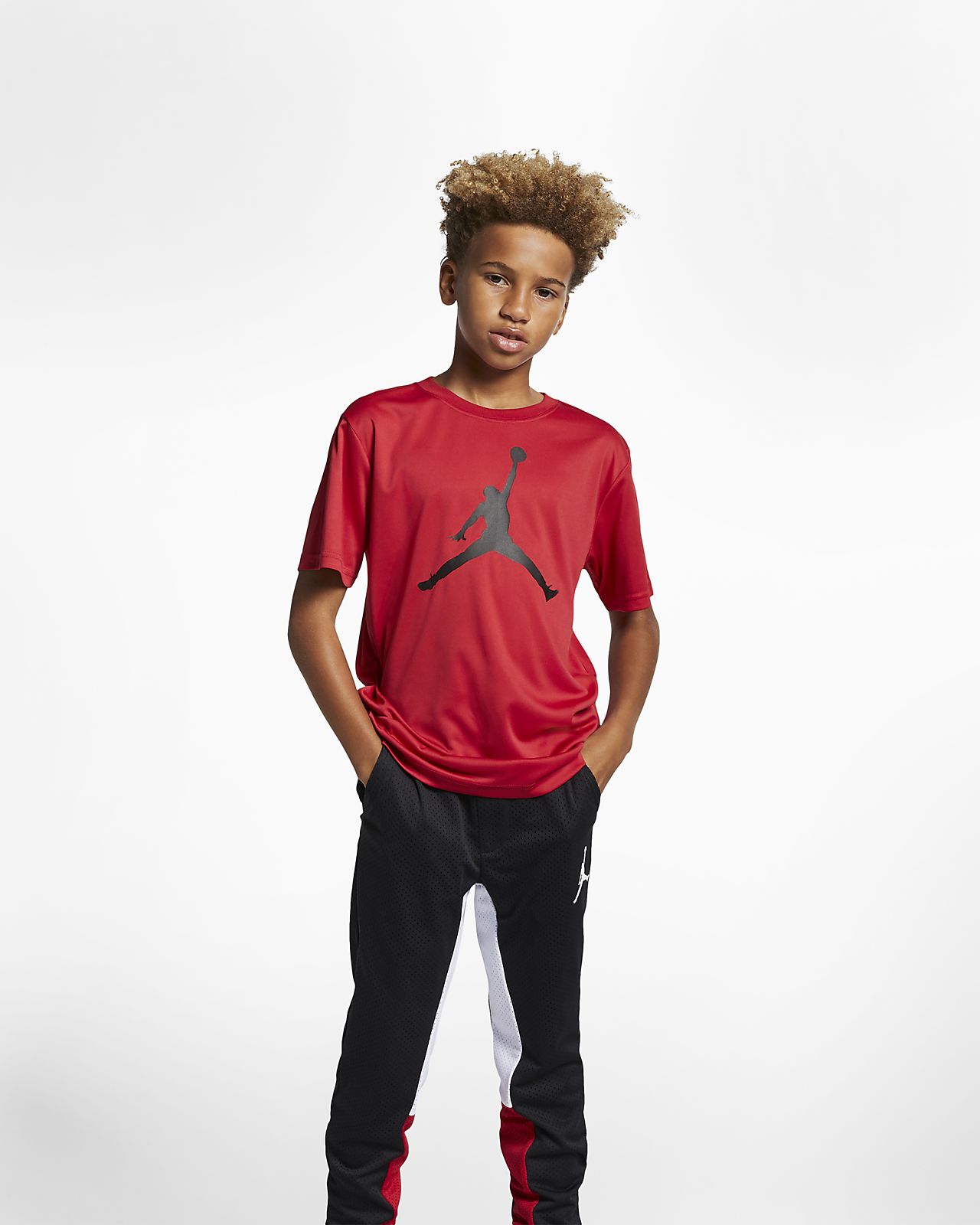 camiseta air jordan niños en rojo