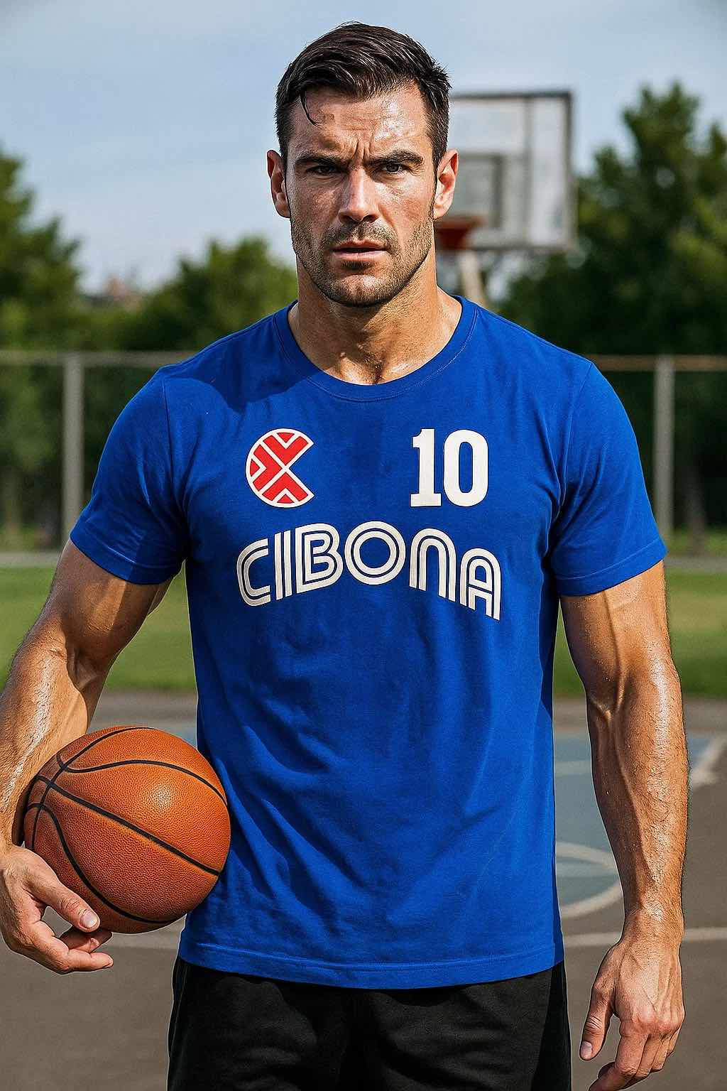camiseta drazen Petrovic Cibona manga corta azul