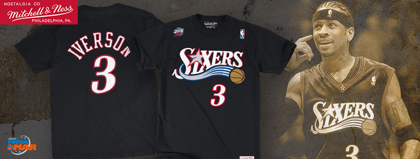 camiseta Allen Iverson Mitchell ness baloncesto Sixers